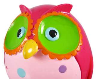 Super Cute Pink Owl Piggy Bank W/ Spring Legs Money  