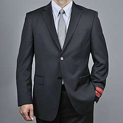 Mantoni Mens Black Wool 2 button Suit  