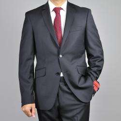 Mantoni Mens Black 2 Button Wool Slim Fit Suit  