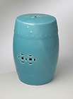 Sky Blue Ceramic Garden Stool or Accent Side Table