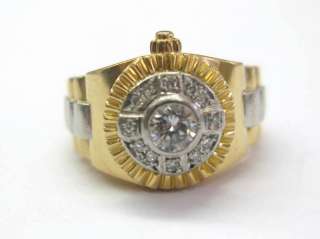Unique Diamond Presidential Watch Ring PLAT & 18kt  
