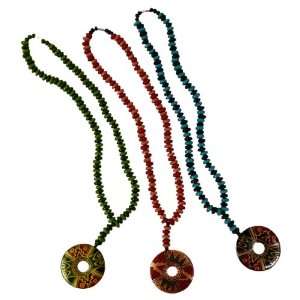  Fairly Traded Artisan Made Doughnut Clay Necklaces Set of 
