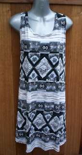 Jostar gray tribal no iron sleeveless knee length dress 2X & 3X  