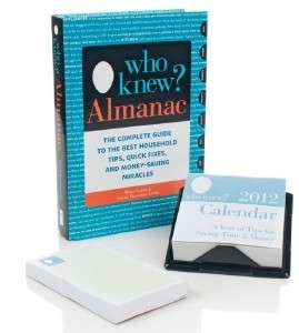 WHO KNEW? Almanac Book 2012 Desktop Calendar & Notepad w/ Great Tips 