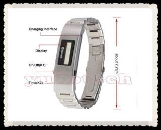 New Stainless Steel Bluetooth Cellphone Vibrate Bracelet LCD Caller ID 