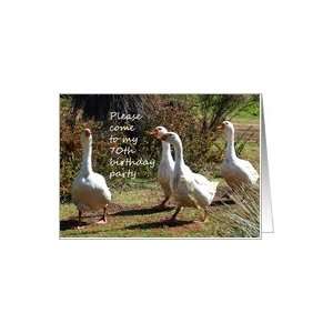 Invitation to 70th Birthday Party   Geese Card Toys 