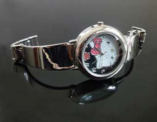 Hello kitty women watch Stainless Steel Watch Band lady girl 