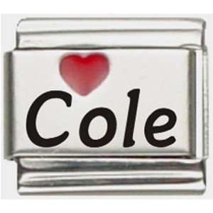  Cole Red Heart Laser Name Italian Charm Link Jewelry