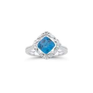  0.89 Cts Swiss Blue Topaz Solitaire Ring in Silver and 