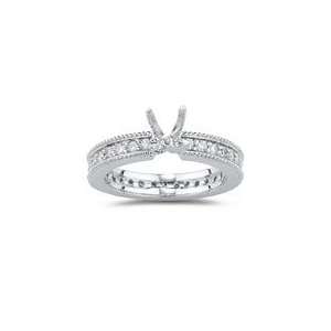  0.64 Cts Diamond Ring Setting in 14K White Gold 6.5 