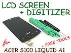 LCD & Digitizer Display Touch Screen for ACER A1 LIQUID S100 + Tools 