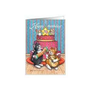 70th Birthday Cats (Bud & Tony) Card