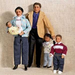  Diaz Modern Family of 5 Dollhouse Miniature Set Toys 
