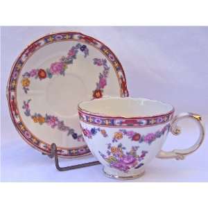 Fine Porcelain China Cup and Saucer Antique Rose By Peppertree 