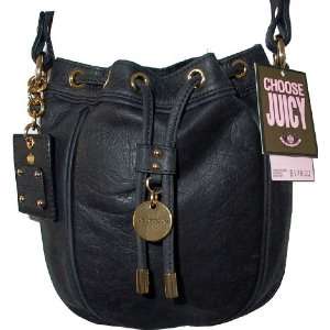  Juicy Couture Brentwood Messenger Bag Charm Leather Black 