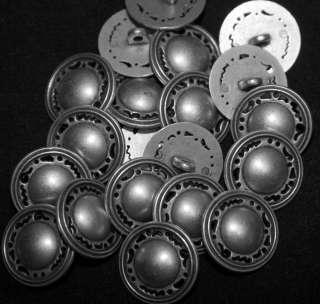 Lot of 12 Silver Tone Twinkle Edge & Domed Metal Buttons 7/8 23MM Lot 