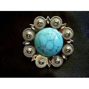  8 SILVER TURQUOISE STONE BERRY CONCHOS HEADSTALL 