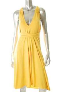FAMOUS CATALOG Moda Yellow Casual Dress Stretch Convertible L  