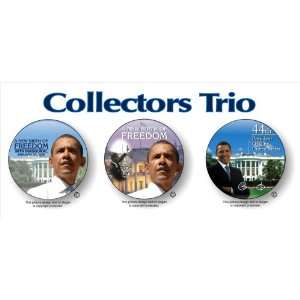  Barack Obama Inauguration Collectors Trio 3 Buttons 
