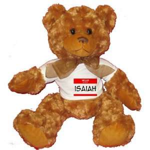  HELLO my name is ISAIAH Plush Teddy Bear with WHITE T 