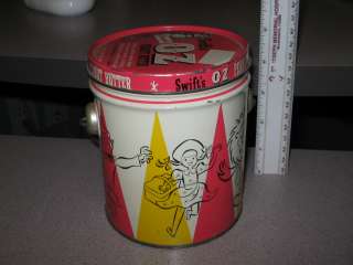 Wizard of OZ cartoon Swift peanut butter tin metal can 1960s vintage 