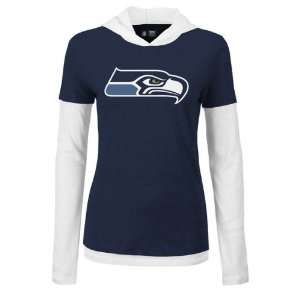  Seattle Seahawks Womens Layered Long Sleeve Hooded T 