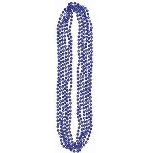  Metallic Blue Bead Necklaces (6 count) 