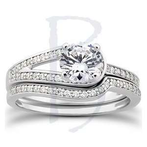  Pompeii3 Inc. .65CT Diamond Engagement Bridal Ring Set 14K 