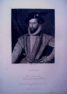 James Posselwhite(1798 1884).Portrait of Walter Raleigh  