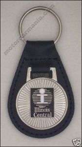 Illinois Central Railroad Leather Fob Key Chain Ring  