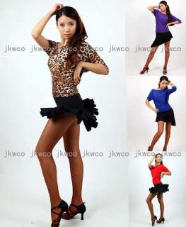 New latin salsa tango chacha ballroom dance dress top + skirt set 
