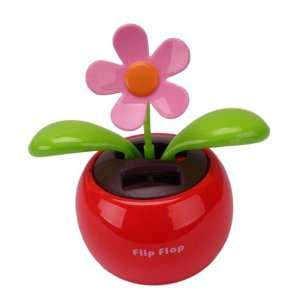  Red Cute Flip Flap Swing Solar Flower For Car(Different 