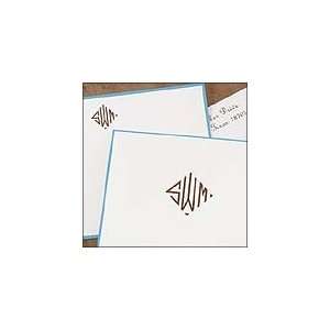  Bordered Cards & Notes, Diamond Monogrammed Stationery 