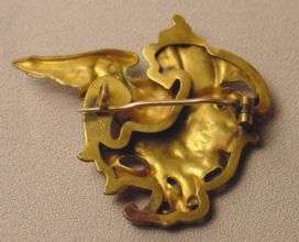 Rare Antique French Griffin Diamond Fix Pin  