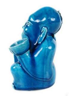 Antique Chinese Ming Blue God of Longevity Figurine  
