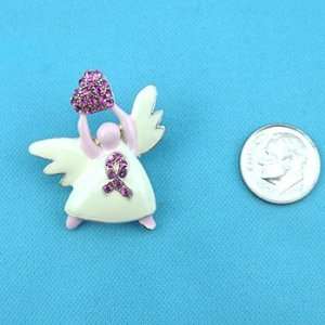  Breast Cancer Awareness ~ Broach ~ Angel with Pink 