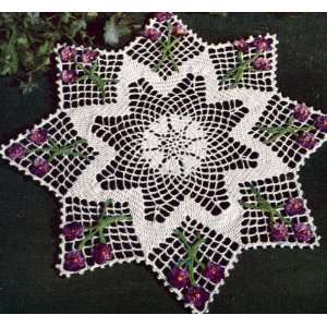 Vintage Crochet PATTERN to make   Violet Flower Doily Motif. NOT a 