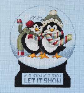 Snow Globe Penguins Counted Cross Stitch Kit NEW  