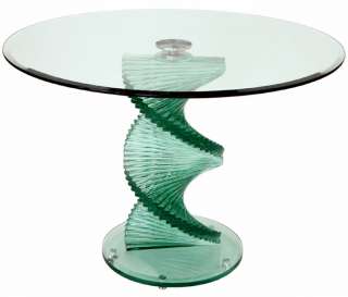 TransDeco 42 Round Glass Dining Table   NEW  