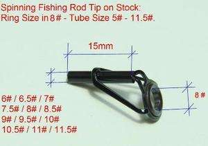 Fishing Rod Tips Eye   Ring Size in 8#   Tube Size 5#   12#.  