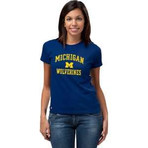  Michigan Wolverines Navy Womens Perennial T Shirt Sports 