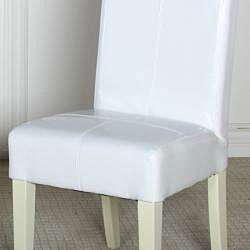 Isabella White Patent Leather Dining Chair (Set of 2)  