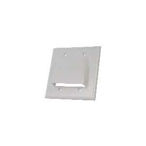  50 9005 Double Gang Cable Pass Through Wall Plate   White 