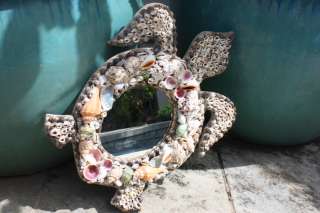 Turtle seashell mirror here is a beautiful hand made seashell mirror 