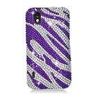 For LG Marquee Sprint/Boost Mobile LS855 Purple Zebra Crystal Phone 