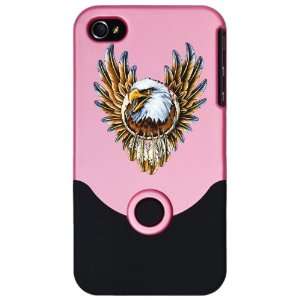  iPhone 4 or 4S Slider Case Pink Bald Eagle with Feathers 