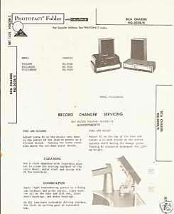 RCA Model RQ 303B/E Turntable Record Changer Photofact  