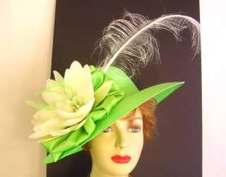 This beautiful, BRAND NEW, LIME hat, has medium sized 47 inch brim 