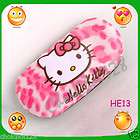   Kitty Pink Plush leopard Eyeglass Case Box Holder + KT Cloth Free HE13