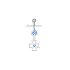 FreshTrends Hollow CROSS Charm Dangle Navel Belly Button Ring